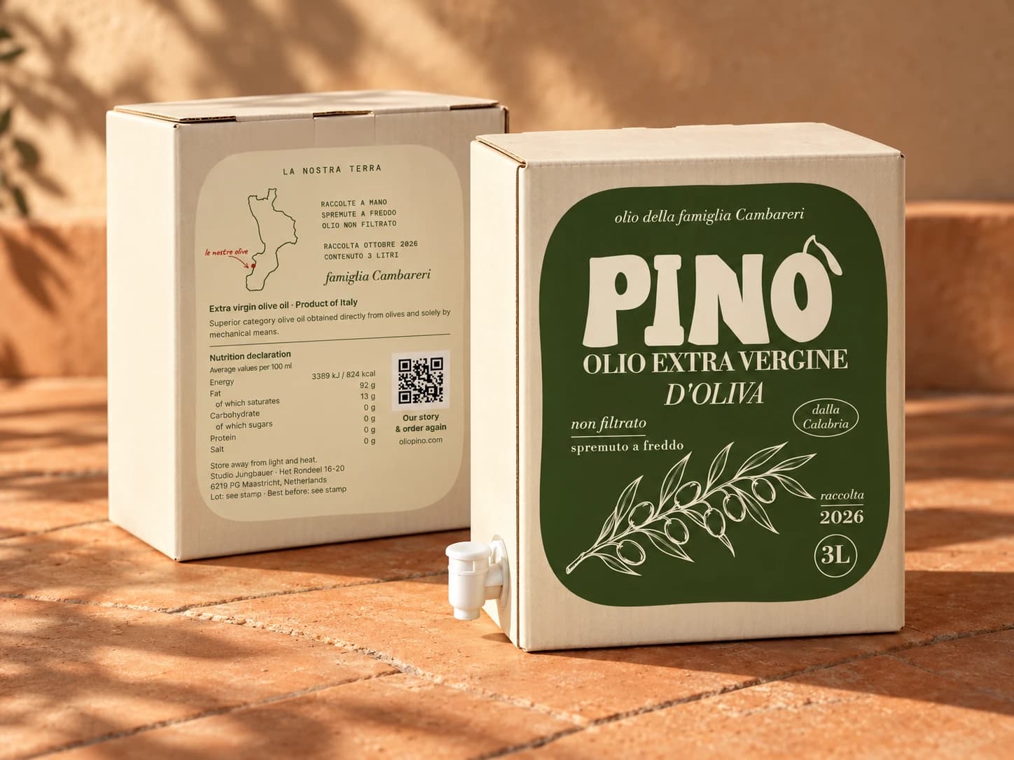 Pino 3L bag-in-box of extra virgin olive oil